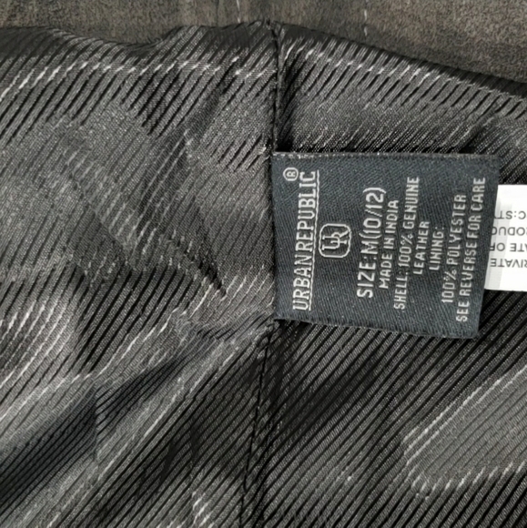 Urban Republic Gray Charcoal 100% Genuine Leather Moto Jacket Size Medium - Picture 11 of 15